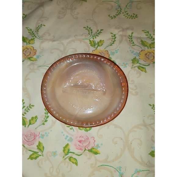 Boyd'S Bears Other - Boyd Honey Slag Crystal Art Glass Ohio 4 Inch Oval Plate